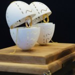 шкатулка для свадебных колец  (гусиное яйцо)